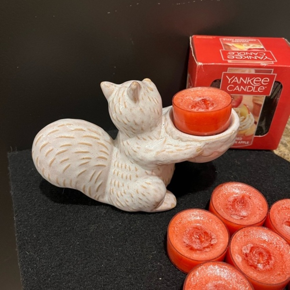 Ceramic Squirrel holder with Sugared Cinnamon Apple tea lights. - Picture 5 of 11